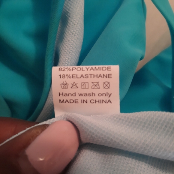 One Piece Turquoise Swimsuit - Picture 6 of 7